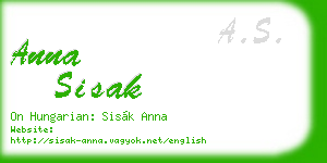 anna sisak business card