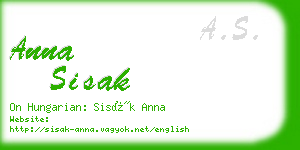 anna sisak business card